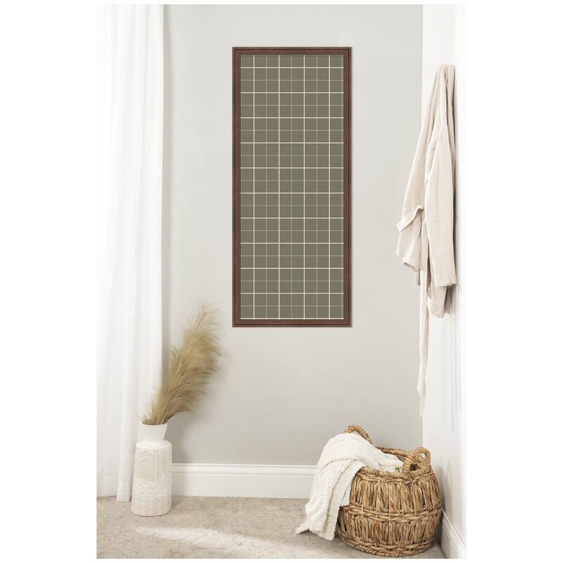 Kate and Laurel Framed Fabric Pinboard Sage Green Plaid Wall Organization