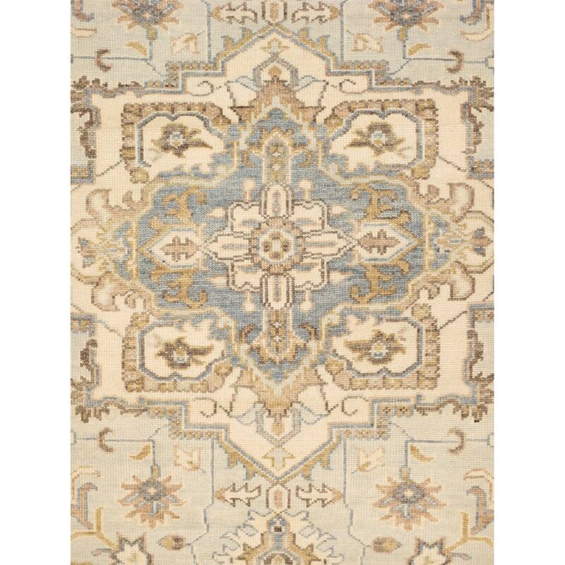 Pasargad Home Serapi Hand-Knotted L. Blue Wool Area Rug