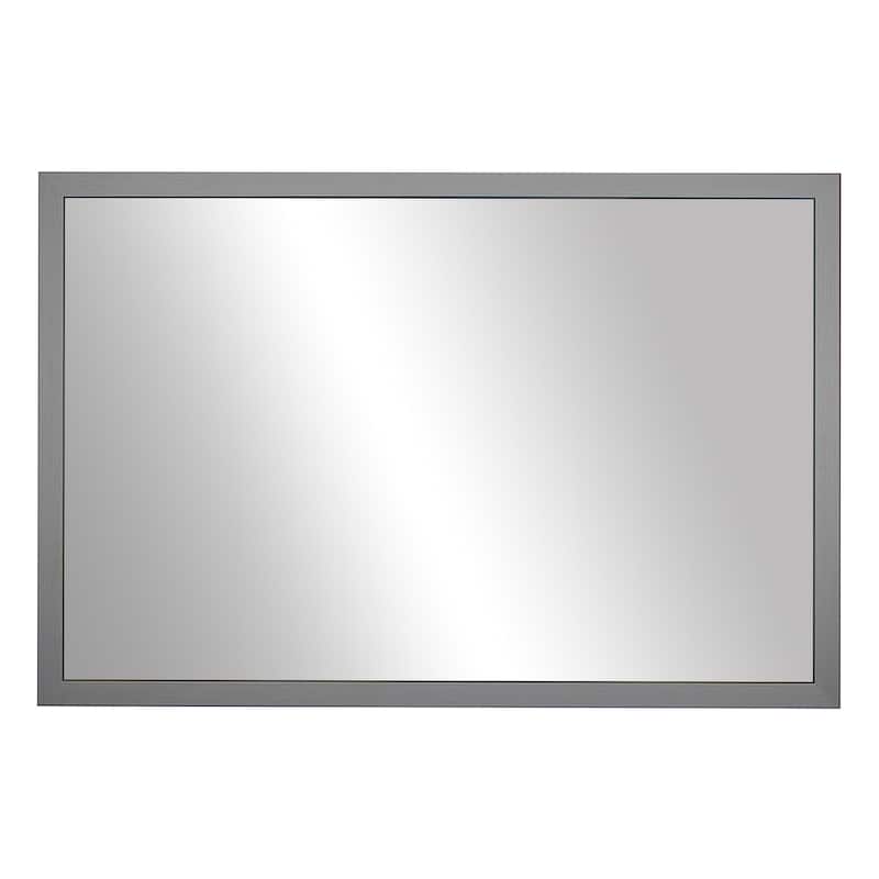 Frame My Mirror Satin Nickel Framed Mirror, Ellis Design