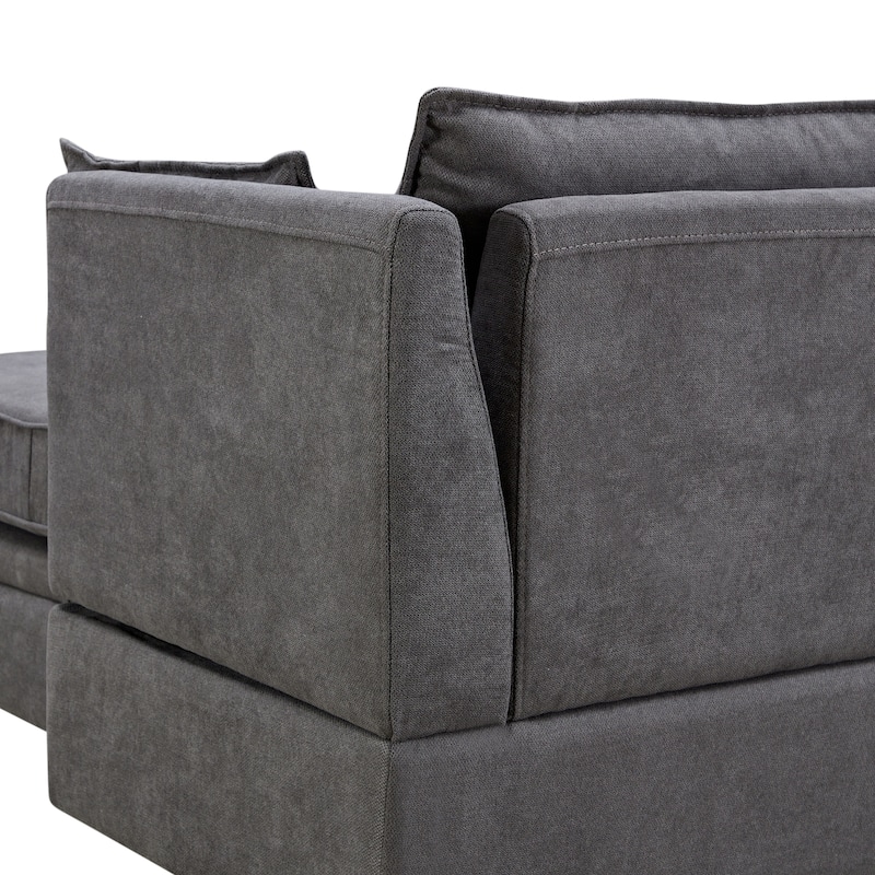 115.1'' Large U-Shape 6 Seater Modular Sectional Sofa with Convertible Chaise, Storage Under Each Seat
