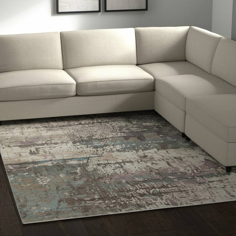HomeRoots Abstract Industrial Rectangle Area Rug - 144.00 in. x 108.00 in.  x 0.47 in.