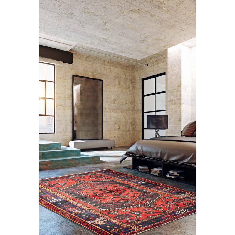 ECARPETGALLERY Hand-knotted Andelz Red Wool Rug - 4'9 x 6'7