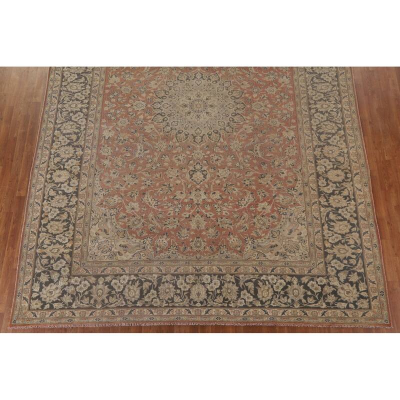 Traditional Kashan Persian Vintage Area Rug Hand-knotted Wool Carpet - 10'0" x 13'4"