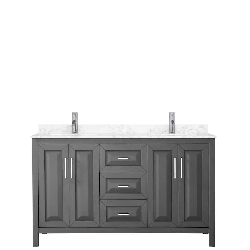 Daria 60 Inch Double Vanity, Cultured Marble Top