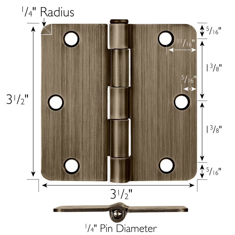 Design House 188383 3-1/2" x 3-1/2" Butt 1/4" Radius Corner Surface