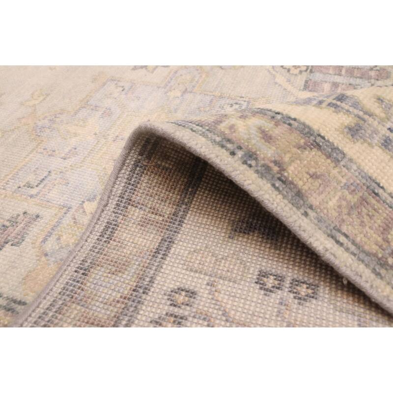 ECARPETGALLERY Hand-knotted Modern Oushak Light Blue, Light Grey Wool Rug - 9'1 x 11'10