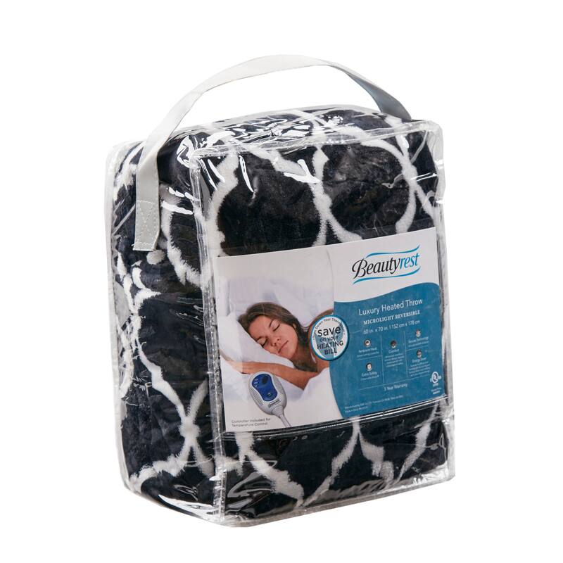 Beautyrest Oversized Heated Ogee Throw