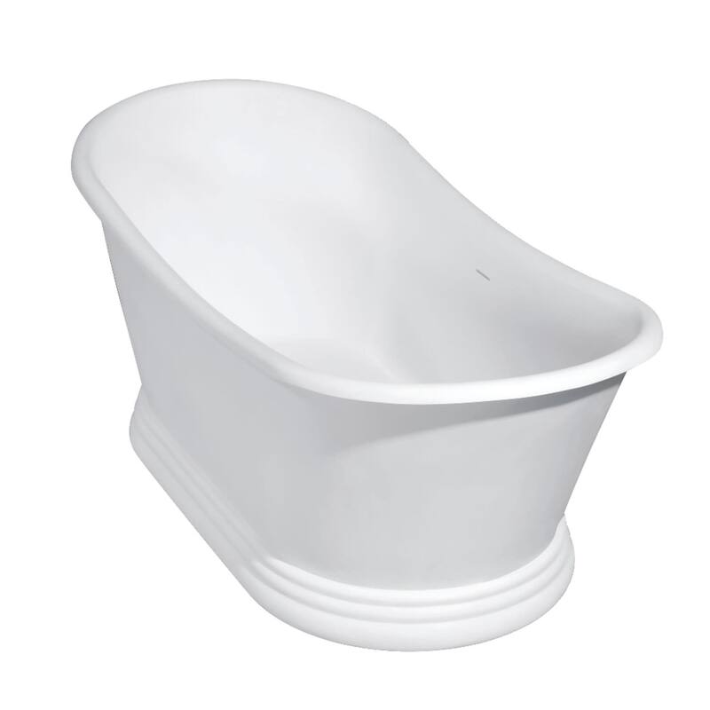 Kingston Brass VRTDS673026 Arcticstone 67" Pedestal Solid Surface - Glossy White / Matte White