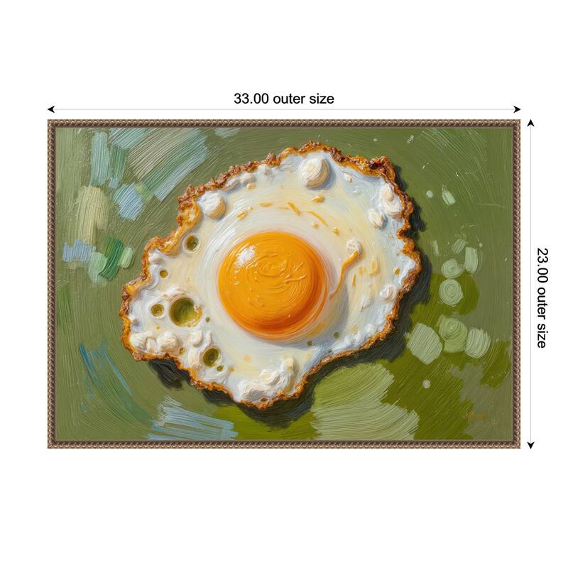 Scrambled Eggs by Sunny Kitchen Morning Mood Framed Canvas Wall Art Print - 33 x 23 in