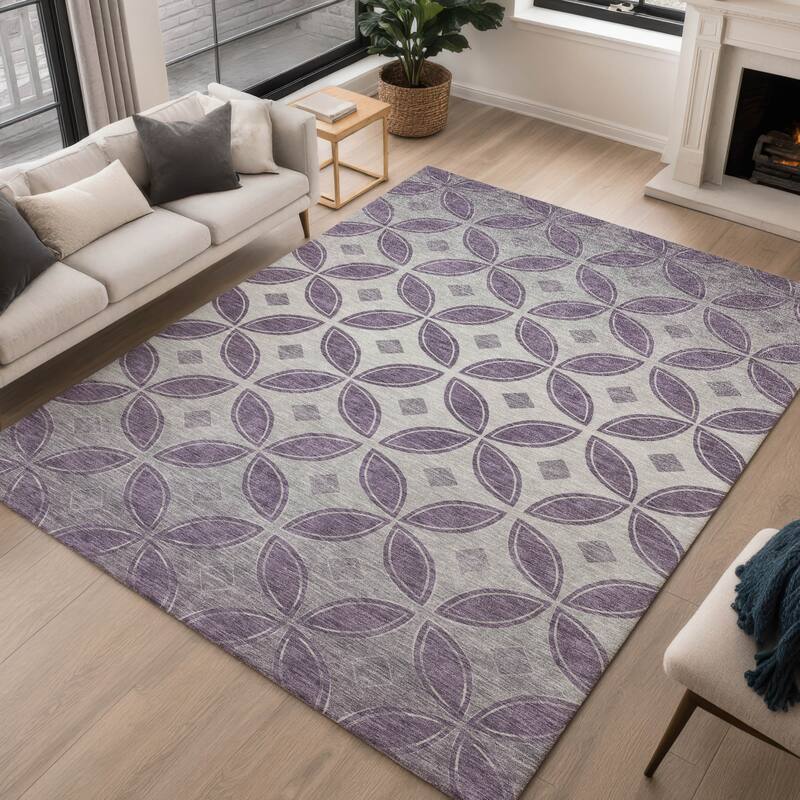 Machine Washable Indoor/ Outdoor Modern Gia Chantille Rug
