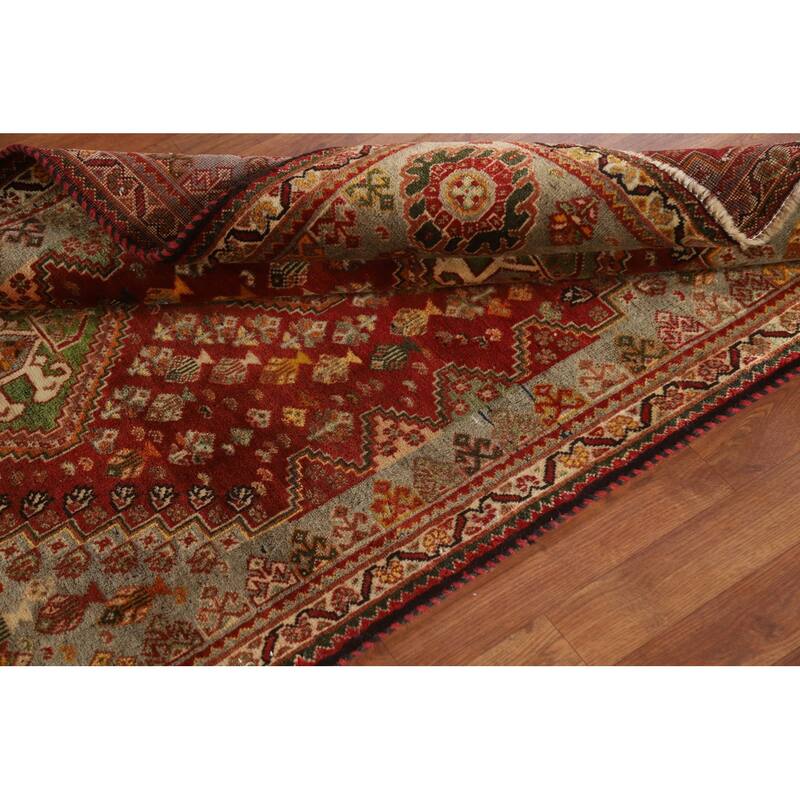 Shiraz Persian Vintage Area Rug Handmade Wool Carpet - 3'9"x 5'4"