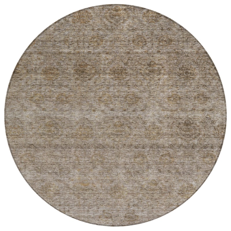 Machine Washable Indoor/ Outdoor Ombre Damask Chantille Rug