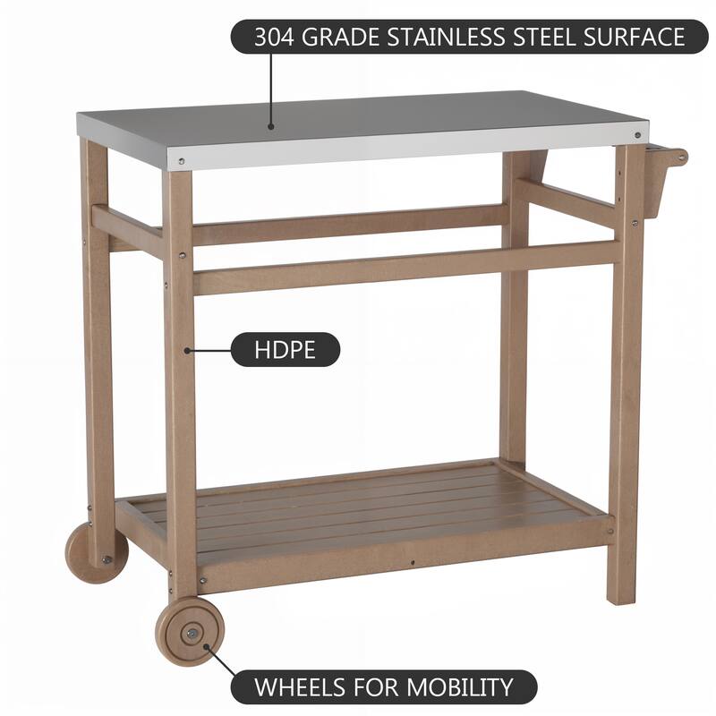 Multi-functional Outdoor Cart: Ideal for Pizza Ovens, Grilling, and Dining -RV carts