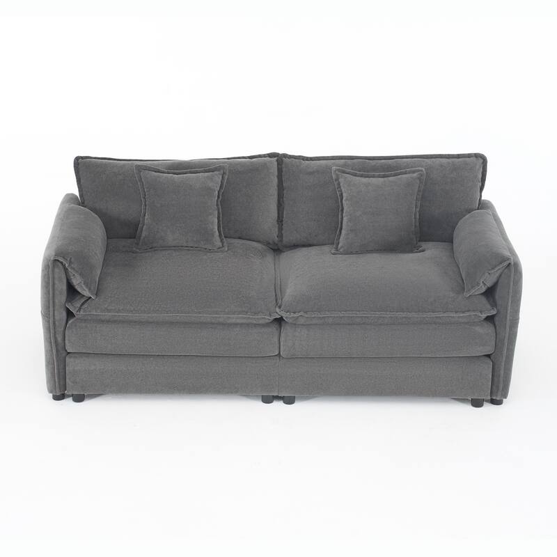 Oversized Chenille 2-Seater Cloud Couch, Deep Seat Loveseat for Living Room, Bedroom & Office