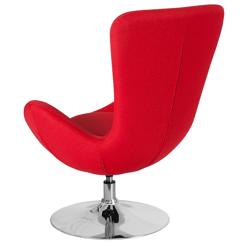 LeatherSoft Swivel Side Reception Chair with Bowed Seat