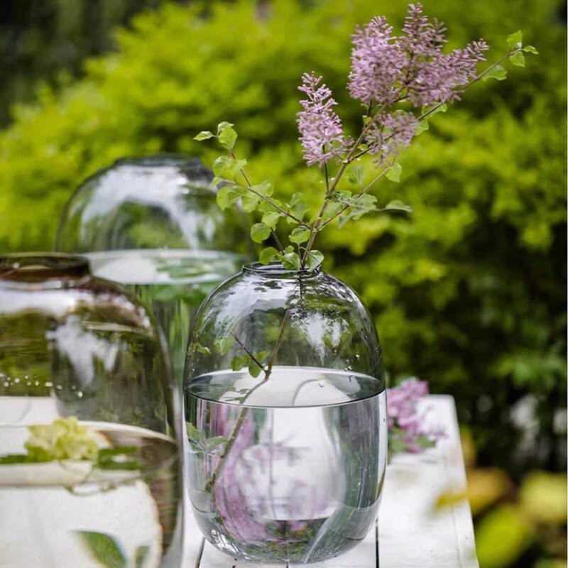 RusticReach Modern Clear Glass Vase