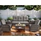 preview thumbnail 14 of 68, Outdoor Swivel Rocker Chairs with Sofa Table Grey - Brown