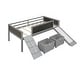 preview thumbnail 7 of 17, Modern Twin size Loft Wood Bed With Two Storage Boxes With Climbing Frame And Rope for Home
