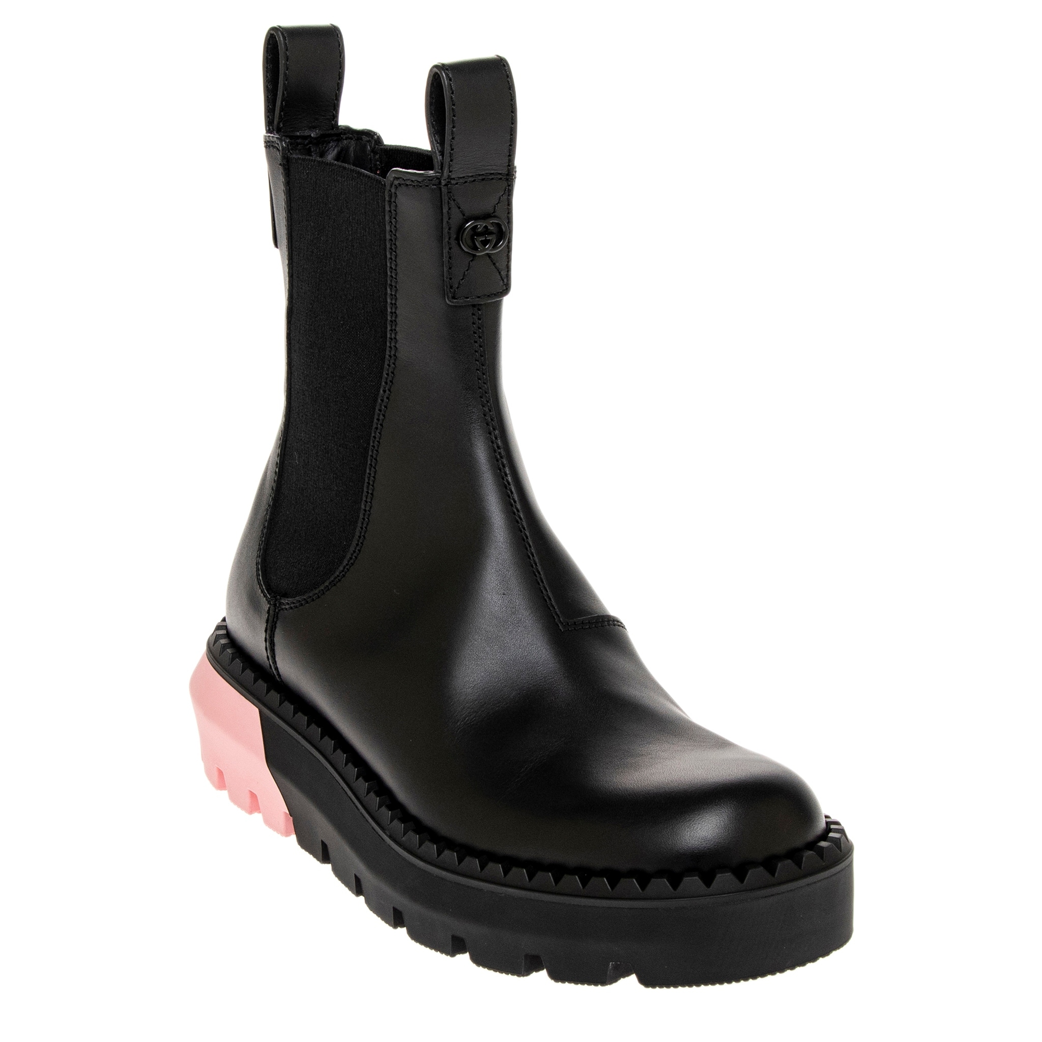 『 マーブル 』GUCCI ブーツ ブラック ピンク チェルシー 35.5 マーブル様専用 』GUCCI ブーツ ブラック ピンク チェルシー 35.5