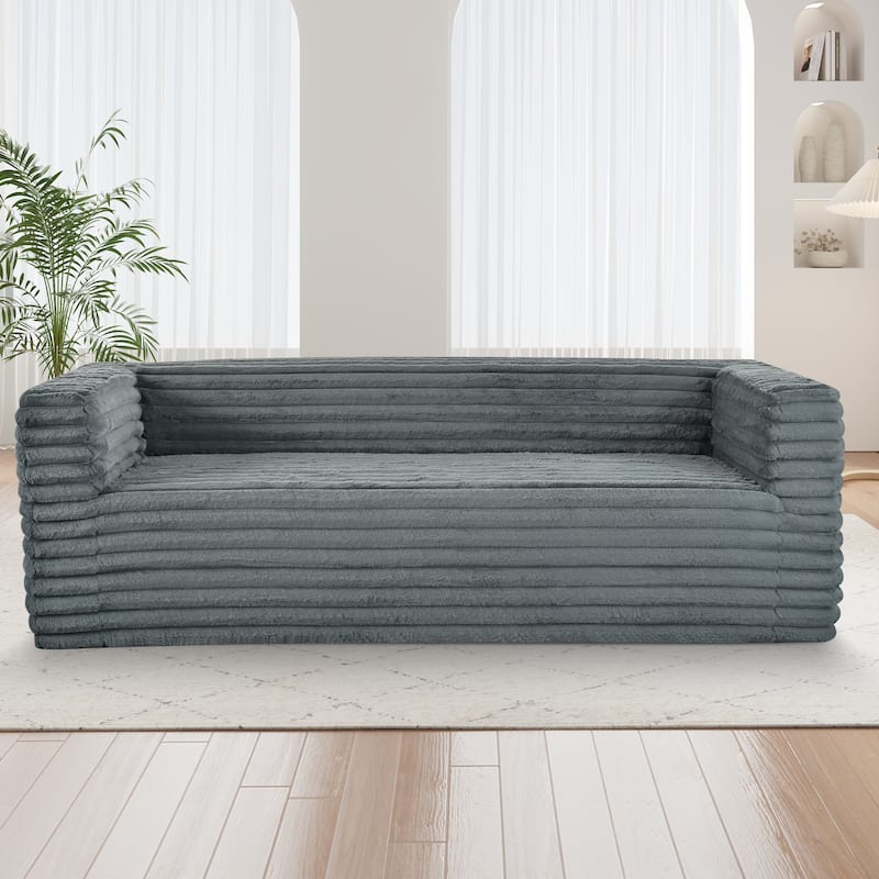 89" Fabric 3-Seater Sofa, Ultra-Soft Modern Couch for Living Rooms and Small Spaces