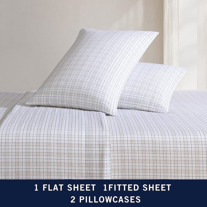 Nautica Cotton Percale Deep Pocket Bed Sheet Sets