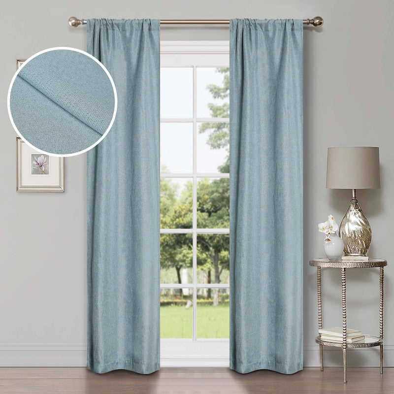 Superior Linen Washable Room Darkening Curtains, Set of 2 Panels