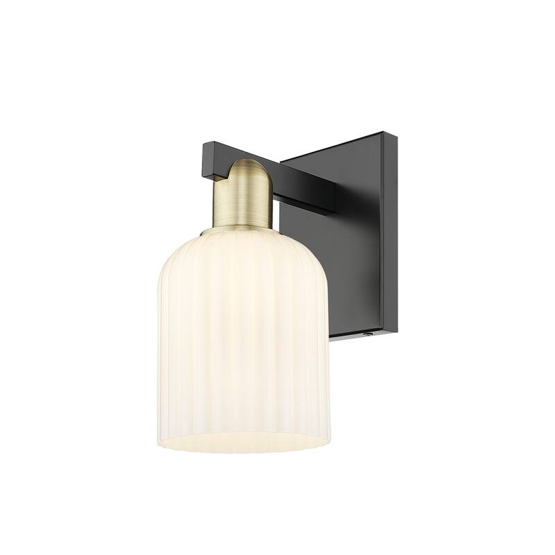 Innovations Lighting 716-1W-11-5 Bridal Veil Sconce Bridal Veil 11" - Black Antique Brass / Gloss White