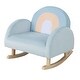 preview thumbnail 1 of 8, Toddler Rocking Chair with Solid Rubber Wood Frame Soft Velvet Cover-Blue - 19.5"L x 18"W x 17.5"H Blue