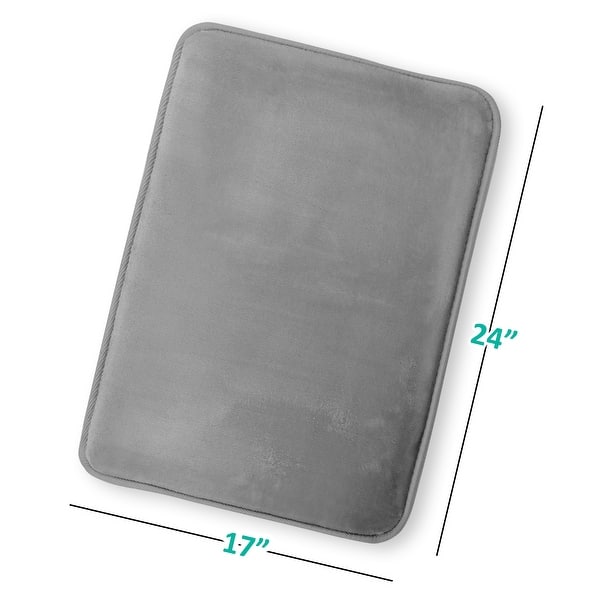 dimension image slide 26 of 58, Clara Clark Ultra Soft Plush Bathroom Rug - Non-Slip, Velvet, Memory Foam Bath Mat - Set of 2