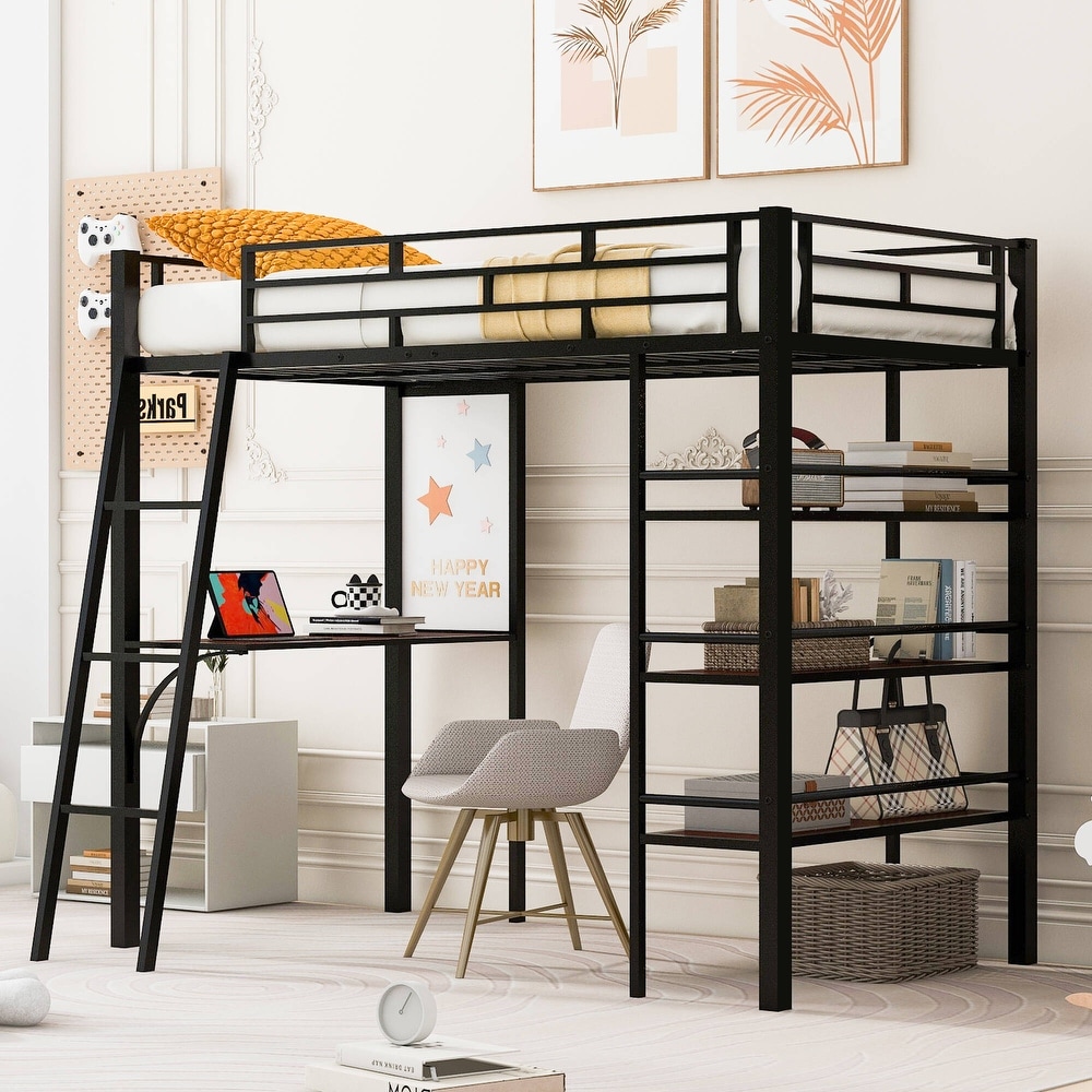 Mid century modern loft bed outlet