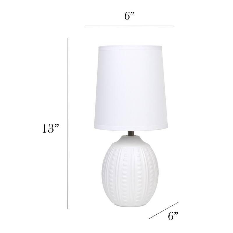 Mini Oval Table Lamp with Tapered Shade - 12.5" - Off White
