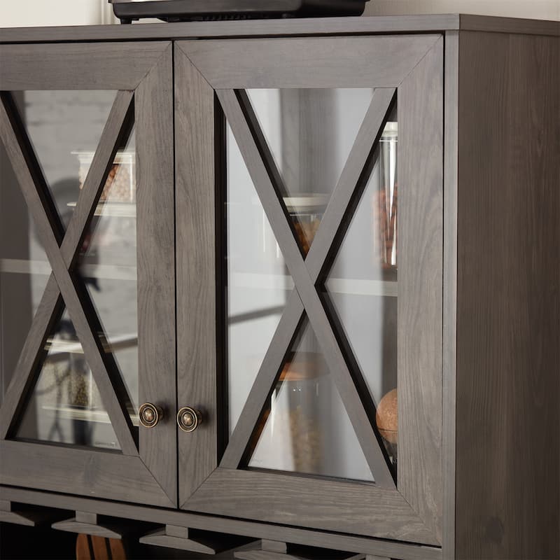 Sideboards Buffets with Wine Rack and Glass Door