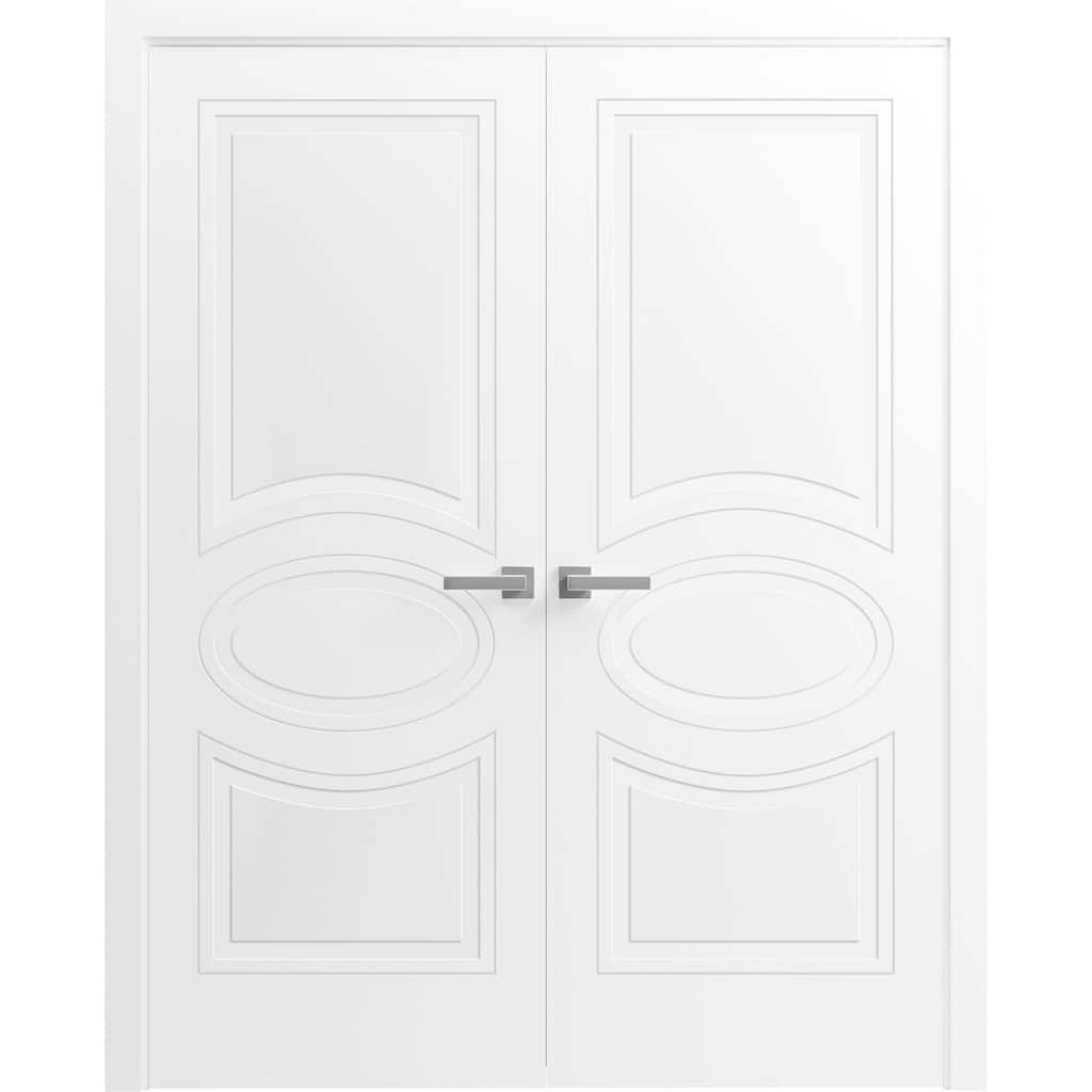 SartoDoors Mela 7001 | Interior French Doors Double French | Solid Wood | Slab Only | 18x80, White