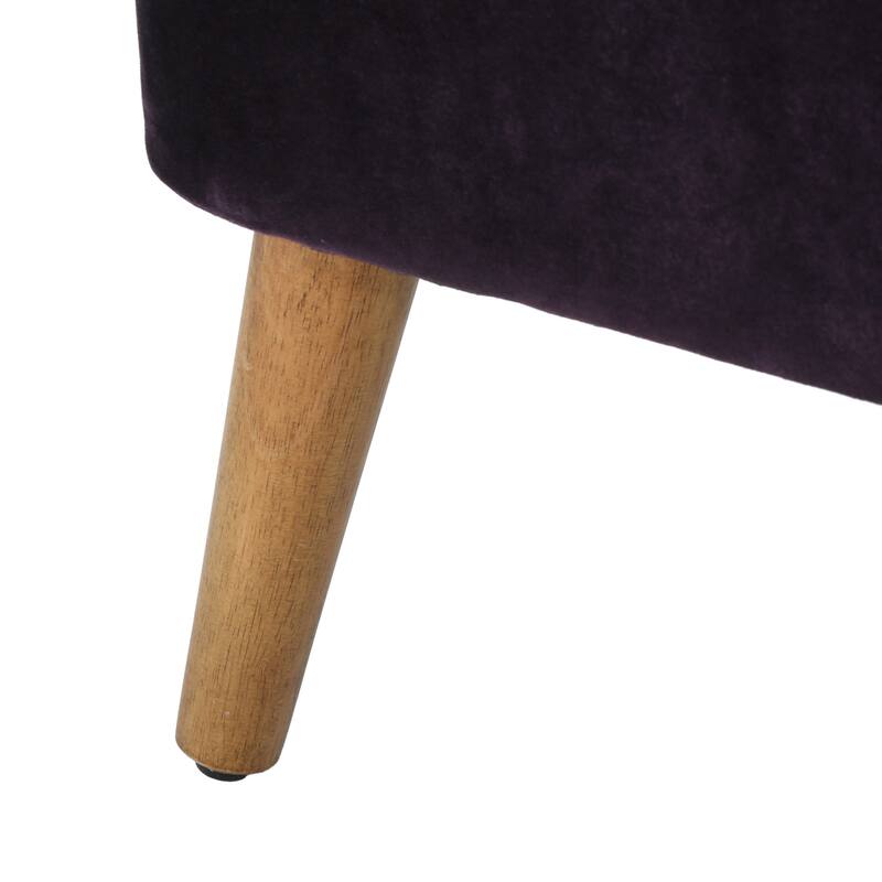 Roomfitters Modern Velvet Accent Chair, Upholstered Barrel Chair with Wooden Legs