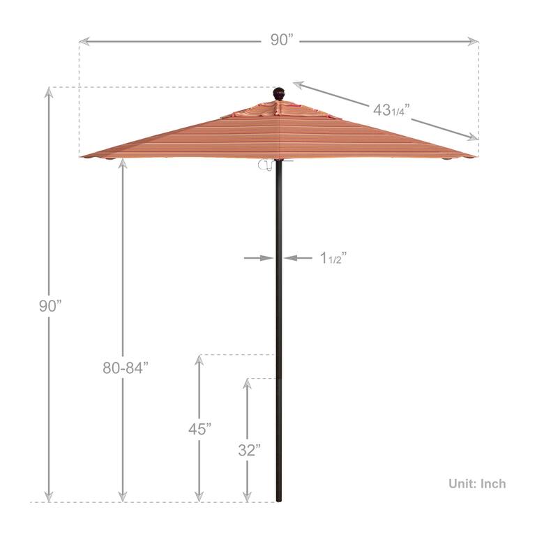 California Umbrella 7.5' Venture Series Patio Umbrella, Bronze Aluminum Pole Fiberglass Ribs Push Lift, Sunbrella Cilantro