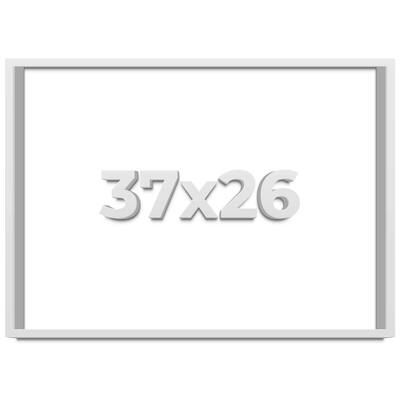 37x26 Shadow Box Frame White 1 Real Wood