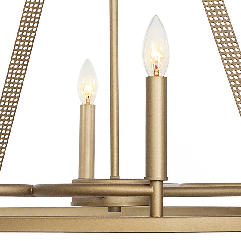 Modern 8 - Light Wagon Wheel Candle Style Chandelier - 36.22"x36.22"x31.69"