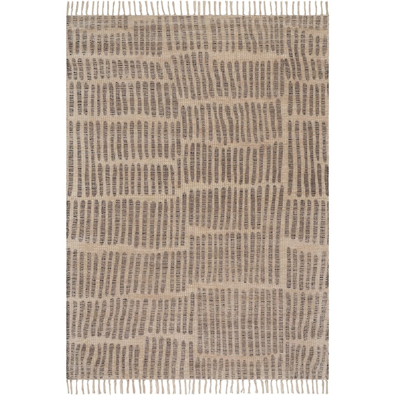 Carmeon Hamilton Arlo Bohemian Striped Hand Woven Rug - 5' x 8' - Natural - Rectangle