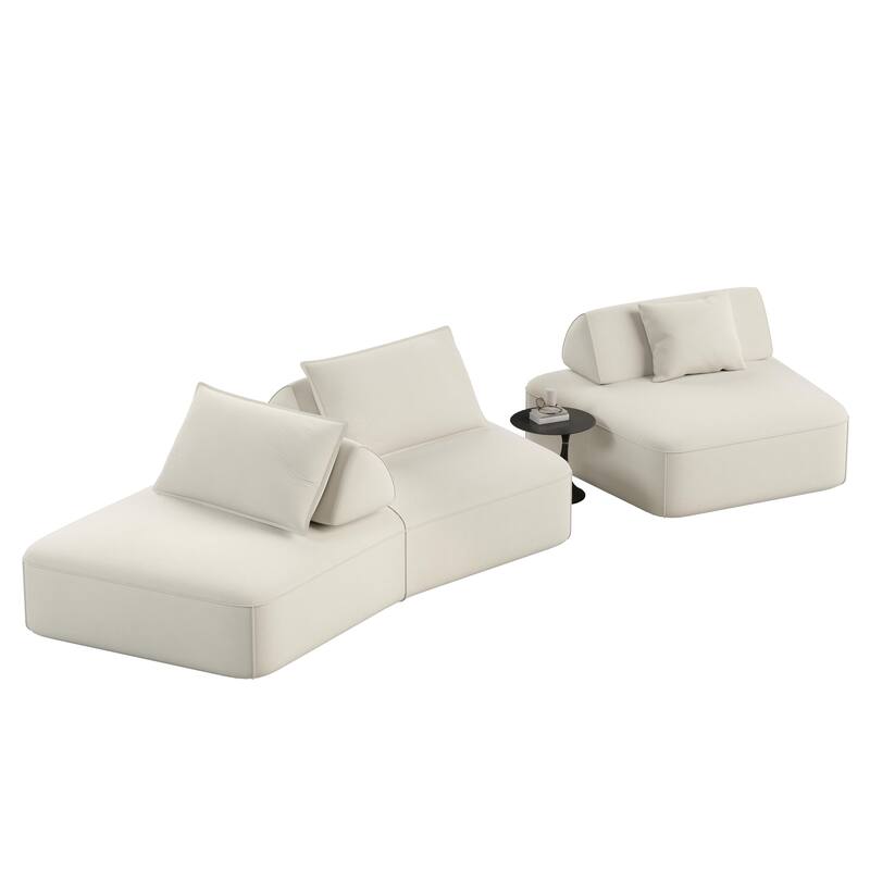 Luxury Oversized Modular Sectional Sofa,139" Chenille Upholstered Couch with Removable Backrests, Convertible Chaise Lounge