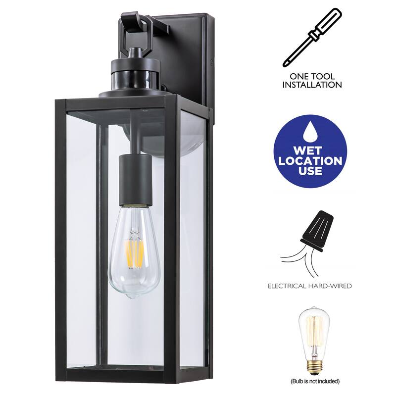 C Cattleya 1-Light Motion Sensor Dusk to Dawn Outdoor Wall Light Sconce with Adjustable Sensitivity and Timer