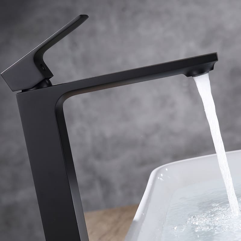 Single Handle Vessel Sink Bathroom Faucet With Pop Up Drain Assembly