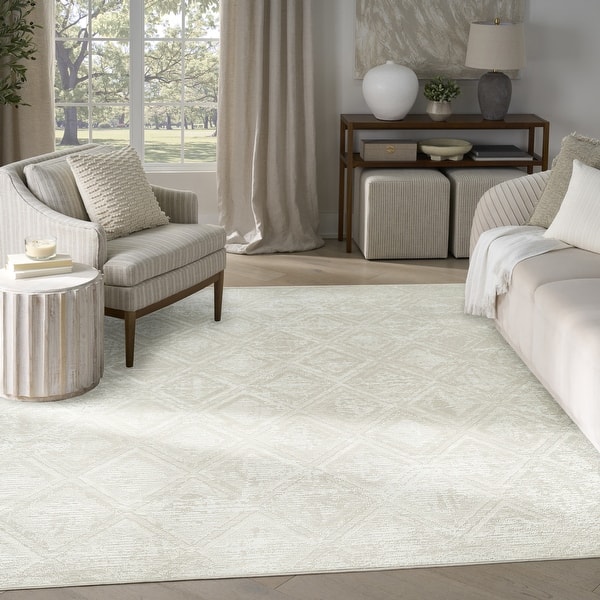 slide 2 of 66, Nourison Dekor Indoor only Diamond Area Rug Beige - 7'10" x 9'10"