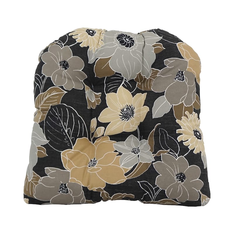 19-inch U-Shaped Spun Polyester Outdoor Tufted Dining Chair Cushion