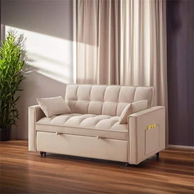 Multi-Function Tufted Pull-out Sofa Bed