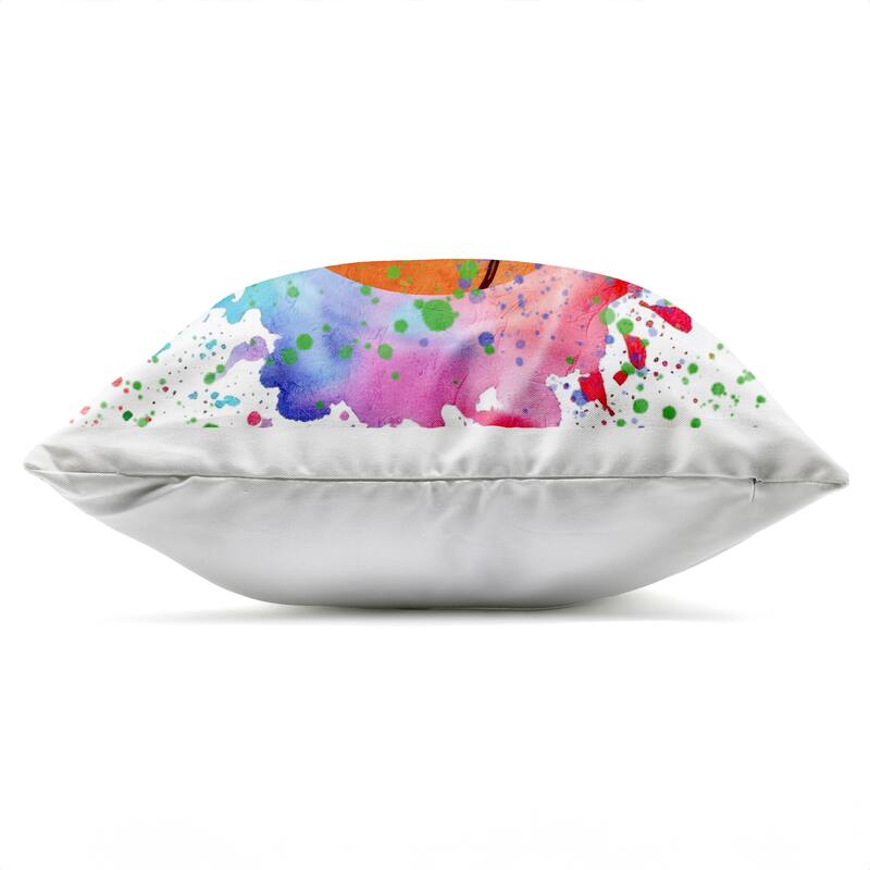 Stupell Rainbow Splatter Basketball Printed Outdoor Throw Pillow Design by Kim Allen
