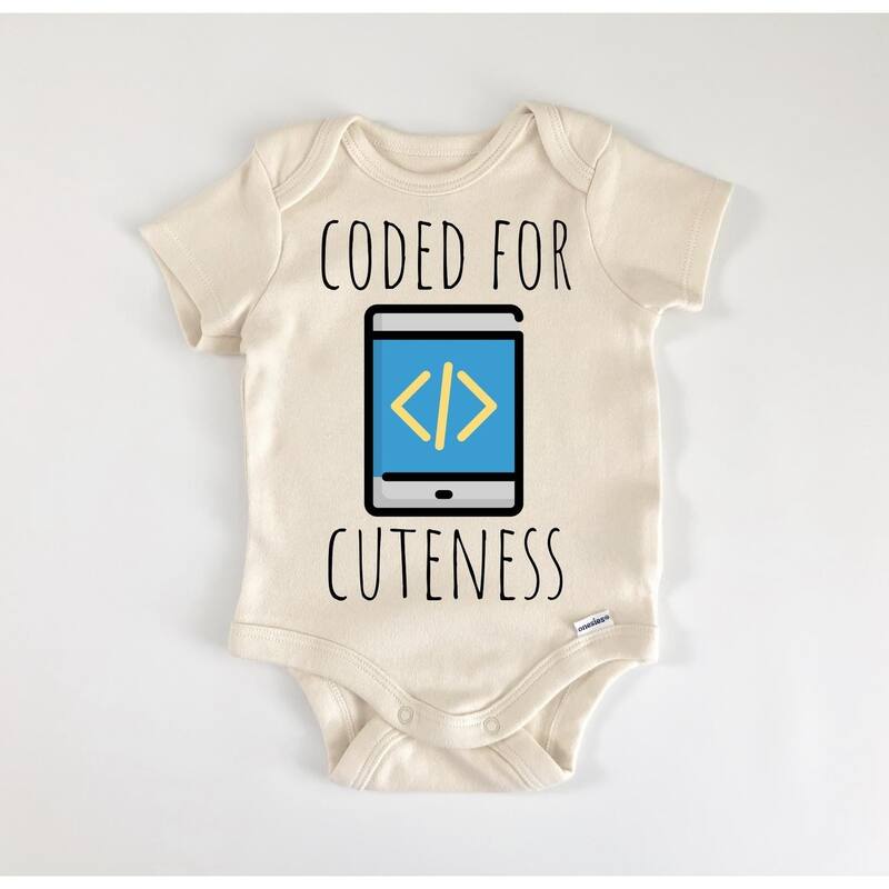 Mobile Coding App Coder - Baby Boy Girl Clothes Infant Bodysuit Funny Cute - Natural - 0-3M