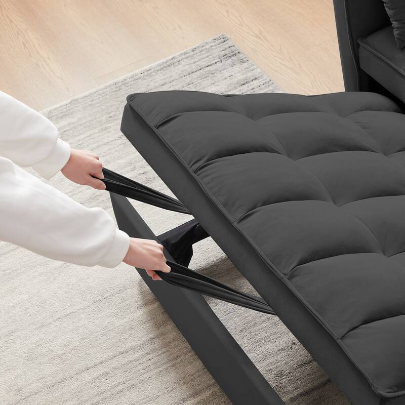Adjustable Folding Futon Sofa Bed with Pillows for Small Spaces