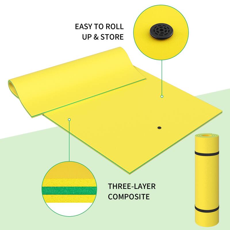 3 Layer Swimming Pool Float Floating Mat in Yellow
