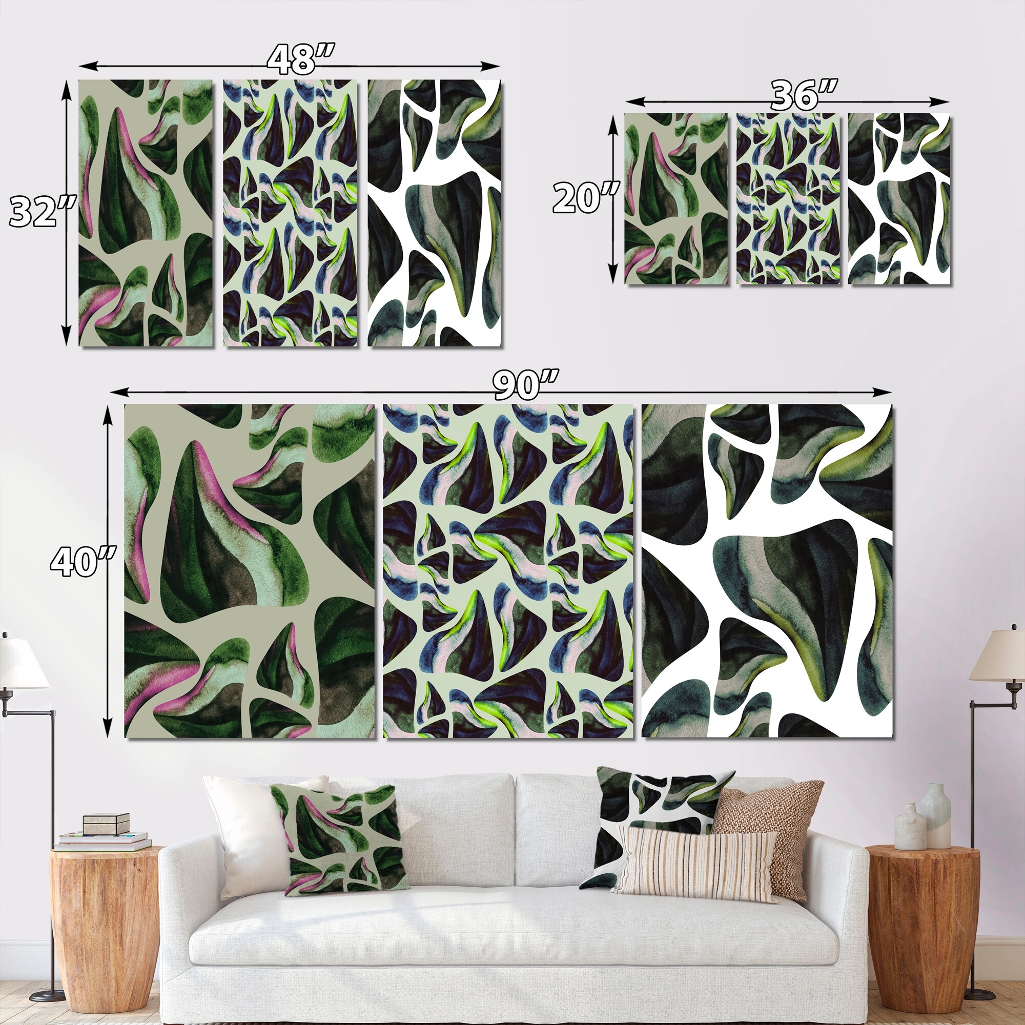 Designart Abstract Dark Green Organic Modern Artwork for Contemporary Spaces-image