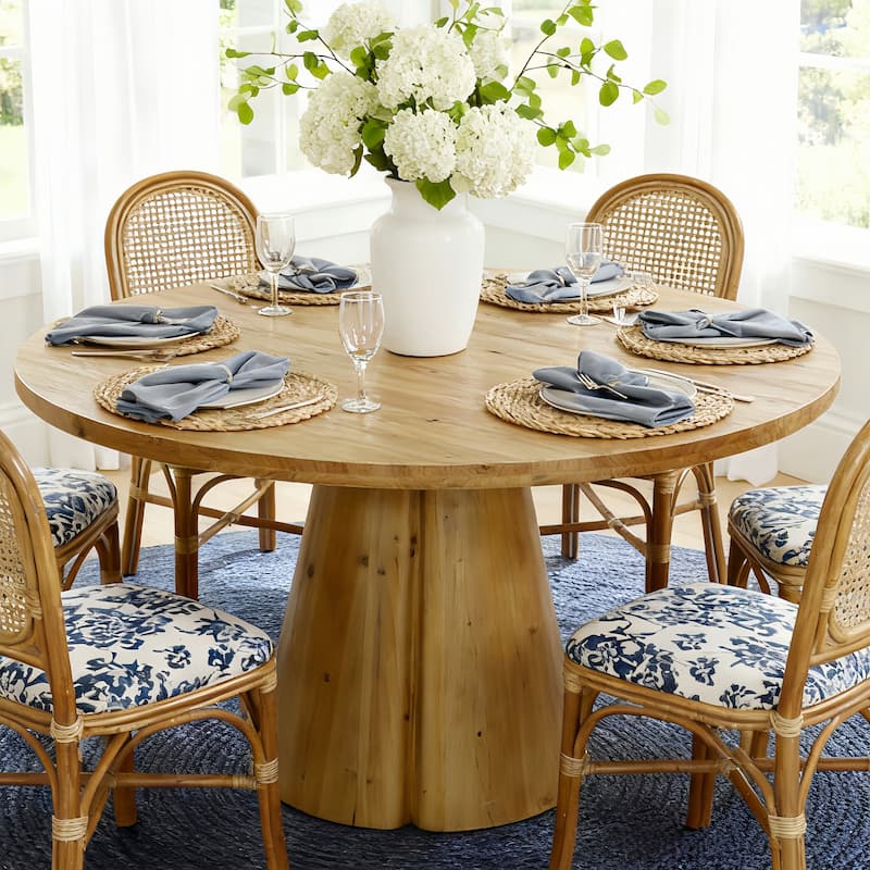 47.24" Round Solid Wood Dining Table For Kitchen, Dining Room